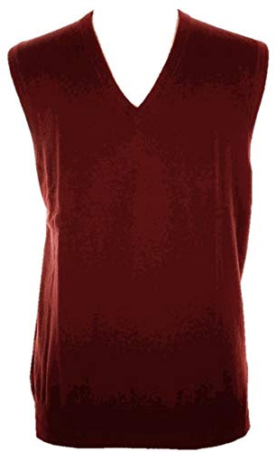 Shephe 4 Ply Men's Cashmere Pullover Vest Burgundy Medium