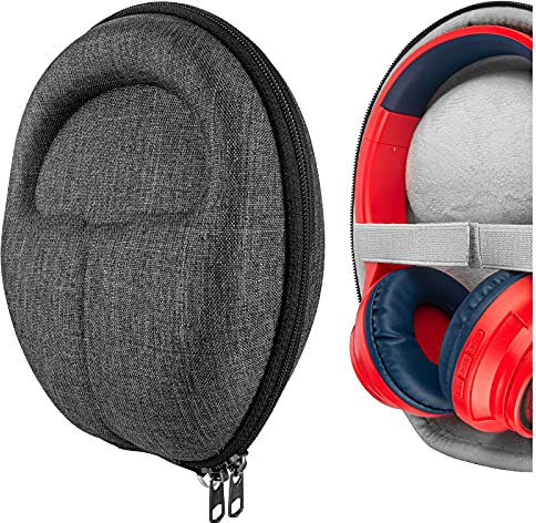 Geekria Shield Kids Headphones Case for Children Headphones, Replacement Hard Shell Travel Carrying Bag, Compatible with eKids, iClever, HyperX Cloud Mini, JBL Kids Wired Headsets (Black)