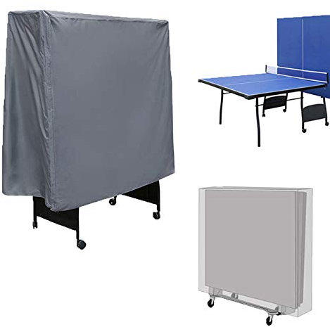 DTLEO Ping Pong Schutzhülle Wasser und UV beständig, Tischtennisplatte Abdeckung für Gartentische und Möbelsets Outdoor/Indoor Abdeckung 155 * 144 * 52cm