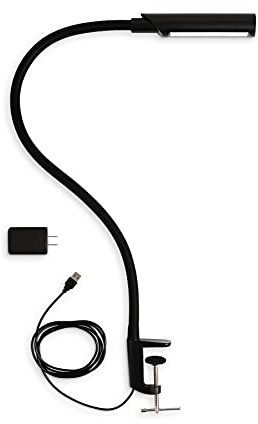 Reliable UberLight Flex 3200TL Task Light – LED Portable Desk Light with Clamp, USB Connection, 26.5” Flexible Gooseneck, 270° Rotational Head, 9 Light Settings, and up to 60,000 Hours of Use (Black)
