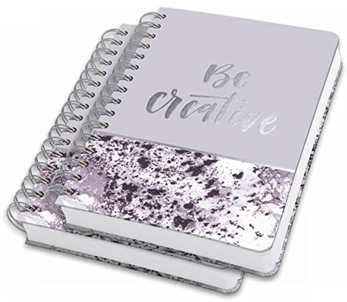 SIGEL JN607/2 Spiralblock A5 dotted Notizblock Bullet Journal Jolie, 2er Pack, dickes 120g Papier, 240 Seiten, violett/weiß, vegan, aus nachhaltigem Papier hergestellt
