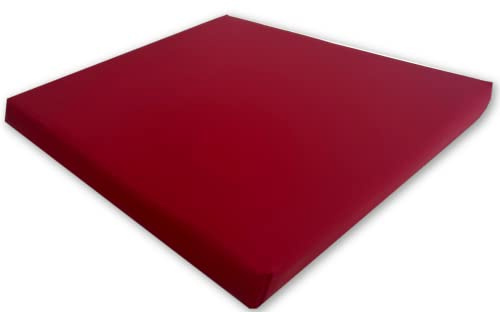 Pflegeleichtes Sitzkissen Stuhlkissen Bankkissen 40 x 40 x 4 cm Kunstlederbezug für Haus und Garten (rot)