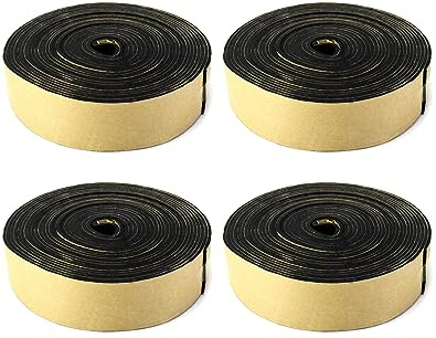 QWORK Foam Pipe Wrap Insulation Tape 2 x 1/8 x 30' – 4 Pack Flexible Self-Adhesive Thermal Wrap for Hot & Cold Pipes