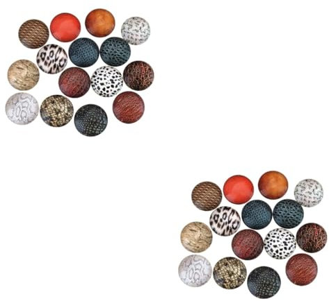 NUOBESTY 176 Stk Cabochon mit Kuhaufdruck Diamant Mosaikfliesen zum Basteln Cabochon mit Dschungel-Print Kühlschrankmagnete aufkleber Schmuck Kühlschrank-Patch Urwald Tafel Tierhaut Büro