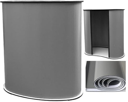 Innovz Messe Theke Empfangstheke Tragbarer Messetisch aus PP-Kunststoff, Gewellt, Ausstellungs-, Werbe-, Empfangs-, Verkaufsdisplay-, Rednerpult-Theke, B 18 X T 35,4 X H 35,4(White)