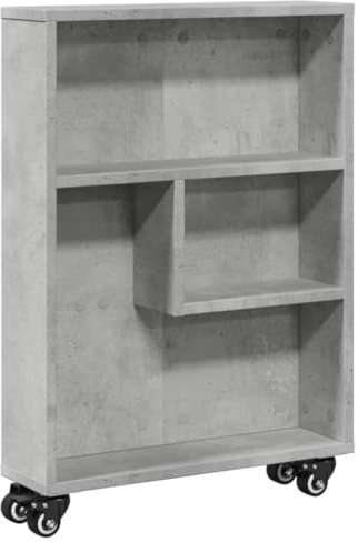 vidaXL Aufbewahrungswagen Schmal Betongrau 48x13x68 cm Holzwerkstoff