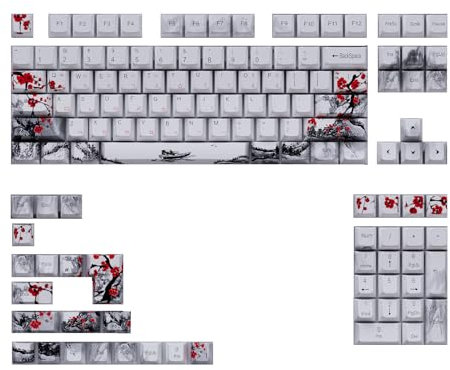 Lot de 128 touches OEM en forme de fleur de prunier pour claviers mécaniques de jeu