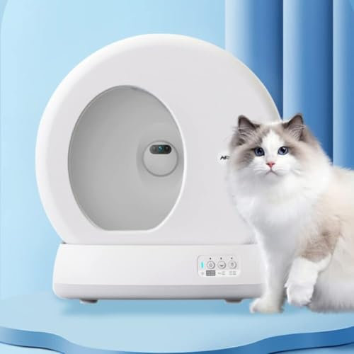 Lettiera automatica per gatti, grande lettiera automatica per gatti autopulente, vassoio per toilette per animali domestici con deodorante per padella chiusa, toilette automatica per gatti, per tutti