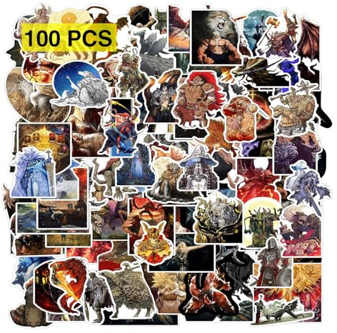 GTOTd Action Game Stickers (100Pcs) | Vinyl Waterproof Gaming Stickers for Teens DIY Decal Party Supplies for Water Bottle Luggage Guitar Skateboard