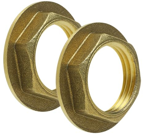 G1/2 Serratura Dado con Flangia, Esagonale Ottone Femmina Controdado per Tubazioni 2pz, Controdadi Femmina per Tubazioni, Alta Resistenza alla Corrosione e Temperature Elevate