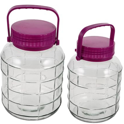 Cabilock 2piezas Recipiente De Vidrio Transparente Con Tapa Sellada Multifuncional Para Cerveza Vino Encurtidos y Leche