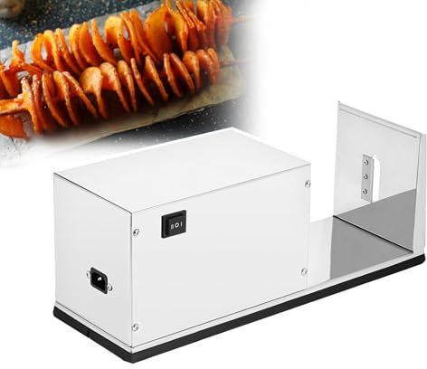 GLJTUO Affettatrice Elettrica per Patate Commerciale, Tagliapasta Elettrico A Spirale per Patate Tornado, Macchina per Patatine Fritte in Acciaio Inossidabile con Controllo,