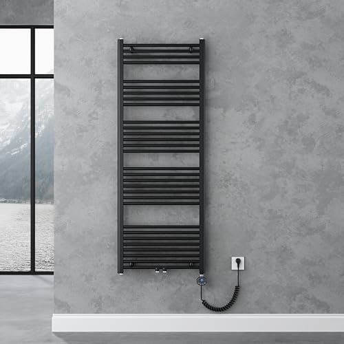 doporro Badheizung gerade 160x60cm Anthrazit Röhrenheizkörper Horizontal | 2 in 1 Mittelanschluss oder Seitenanschluss Badheizkörper mit Heizstab 800W, Einfach zu installieren, RHE mit Heizstab