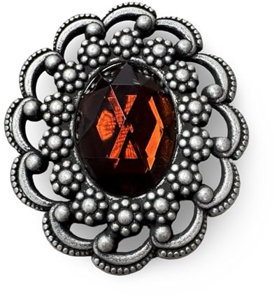 hübsche altsilber farbene mit Brosche zum Anstecken 50mm x 43mm (1 Stück)