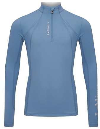 LeMieux Young Rider Classique Base Layer - Childrens Equestrian Horse Riding Long Sleeve Top - Ice Blue - 13-14years