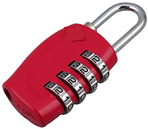 Tuesoa 2 X Pink 4 Dial Combination Padlock Resettable Lock Luggage Suitcase Travel