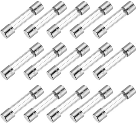 sourcing map Glassicherung, 5 A, 250 V, 6 x 30 mm, Zeitverzögerung, UL-gelistet, träge Sicherung für Haushaltsgeräte, 15 Stück