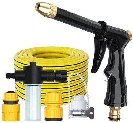 Hidrolimpiadora Portátil,Herramienta Manual Potente con Botella Pulverizadora y Manguera de Conexión,Potente Limpiador a Alta Presión | para aceras, patios, caminos, puertas, bancos, muebles, biciclet