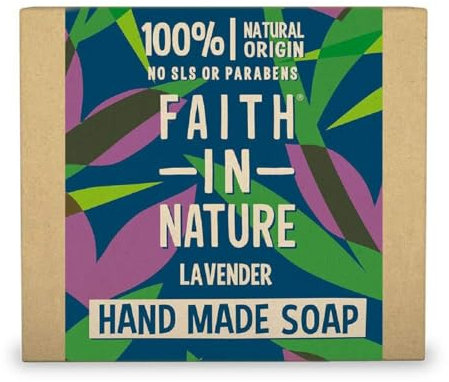 Faith In Nature Natural Lavender Hand Soap Bar, Relaxing, Vegan & Cruelty Free, No SLS or Parabens, 100g
