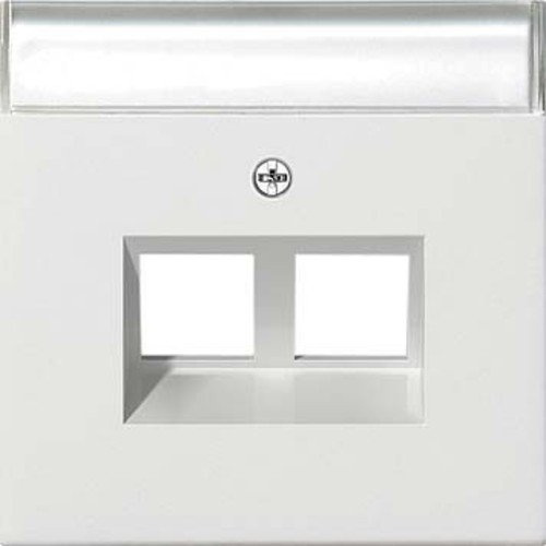 Gira 2640112 Abdeckung Beschriftungsfeld Modular Jack 30° 2-Fach Flächenschalter, reinweiß