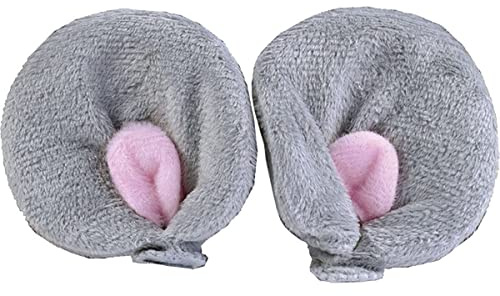 Bristol Novelty MD214 Mouse Ears Clip on, Womens, Grey/Pink, One Size