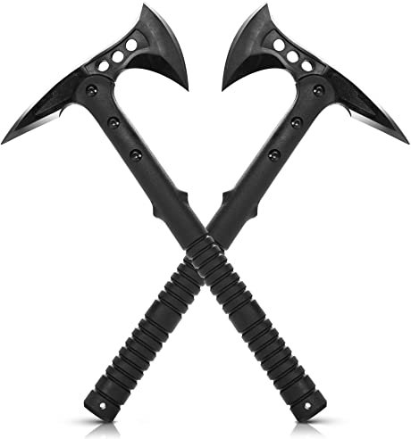 KS-11 - 2er SET Survival Axt M48 Tactical Tomahawk mit Dornspitze als Campingaxt - Outoor Axt Survival Beil Wurfaxt Axe