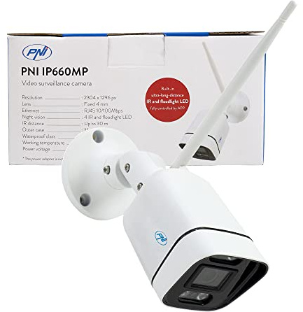PNI Video surveillance camera IP660MP 3MP, wireless, with IP, outdoor and indoor, only House WiFi660 kit