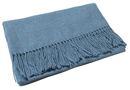 Whoiy Wollschal Damen Loop, Schal Winter Mädchen Einfarbige Quasten Grün 200X700cm Warmer Übergroßer Winterschal-Poncho