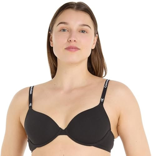 Calvin Klein Lightly Lined Demi Demi-Plunge Bras Women's, Black (Black), 36B