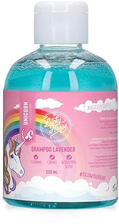 Holland Animal Care Lucky Horse Unicorn Shampoo – Limpia y nutre el cabello perfectamente – Champú deliciosamente perfumado para caballos – Lavanda – 250 ml