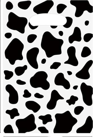 Leche Vaca Granja Pasto Vaca Lechera Bolsa De Regalo De Plástico Bolsa De Botín Niño Niño Fiesta De Cumpleaños Suministros Tema De Dibujos Animados Decoratio-Cow Farm,50Pcs