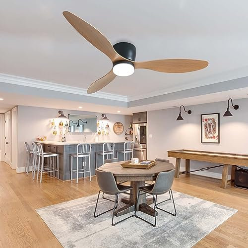 GWYAJTU 100cm Grand Ventilateur Plafond Avec Lumiere Et Télécommande Lustre Ventilateur De Plafond DC Réversible LED Silencieux Plafonnier Ventilateur Trois Couleurs Pour Salon Chambre-D||52in