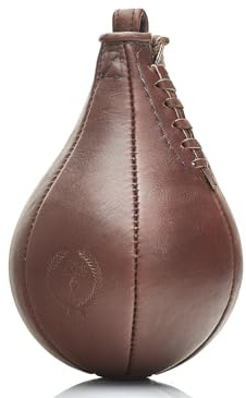 Modest Vintage Player, PRO Heritage Brown Leather Boxing Speed Ball, Genuine Leather