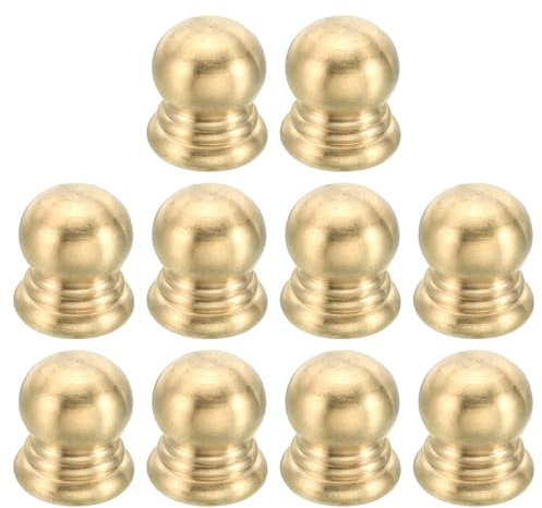 PATIKIL M6x1 Filetage Laiton Capuchon Écrous Bouton, 10 Paquet Lampe Embout Décoratif Vis Bouchons Écrou Poignée Bouton Décoratif pour Éclairage Meubles Armoire, 10mm