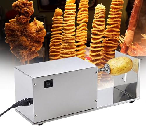 ZUMAHA Affettatrice A Spirale per Patate Elettrica, Affettatrice per Patate Commerciale, Taglierina A Spirale per Patate, Macchina Elettrica per Torre di Patate per Uso Domestico E Commerciale