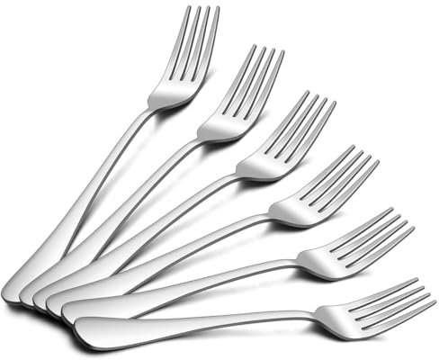 DERDOUT Stainless Steel Dining Fork, Set of 6
