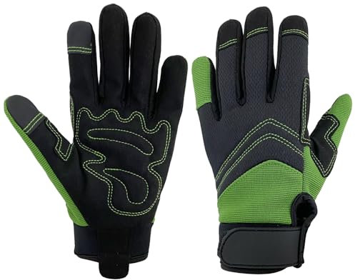 Gardening glove for Men and Women, Thorn Proof & Puncture Resistant Working Gloves, Safety Work and Weeding, Planting Gifts for Women, with Touchscreen (Green, L)