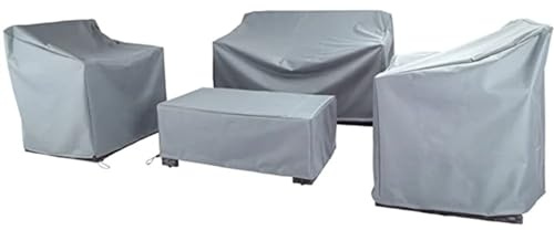 Copertura Mobili Da Giardino Set di coperture for mobili da giardino for veranda da esterno in 1-4 pezzi con copridivano for esterno in tessuto durevole e resistente all'acqua 210D Copertura Tavolo Es