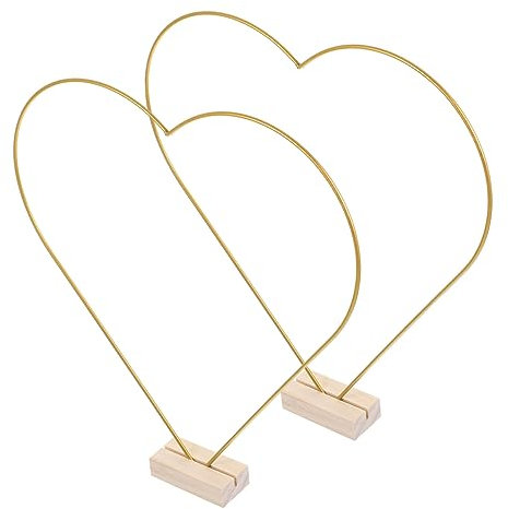 ORFOFE Metall Hoops Holz Ständer Hochzeit Tisch Mittelstücke Herz Kranz Rahmen