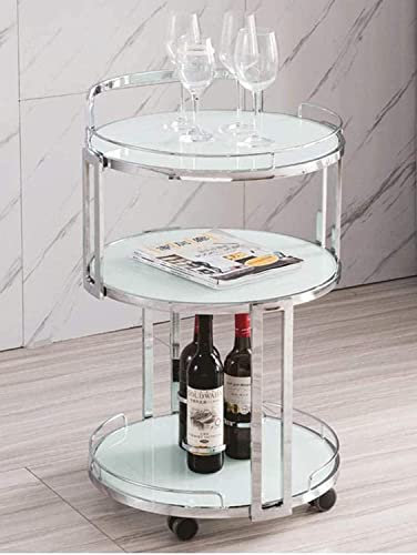 VICIYOO Bar-Servierwagen, Weinwagen für Zuhause, Küche, Hotelschrank auf Rädern, Weinwagen, Hotel, Wein, Tee, Getränk, Küche, Barwagen, Silber/Schwarz