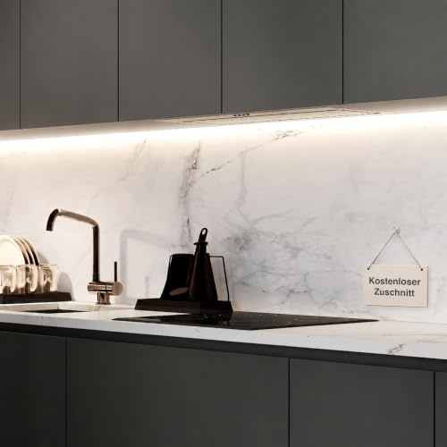 WALLando Premium Küchenrückwand, individueller Größenzuschnitt | Einfach zu montierende PVC-Wandverkleidung für die Küche – Hitzebeständiger Spritzschutz aus Kunststoffplatten –Mamor Classic