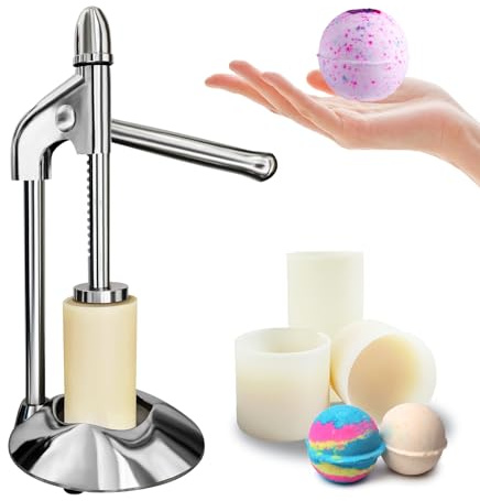 So Badebomben-Set zum Selbermachen, Aroma-Badebomben-Set, Badebombenpresse mit 6 cm Form-Set, Badebombenhersteller, ideal für den privaten und gewerblichen Gebrauch, Badebombenformen