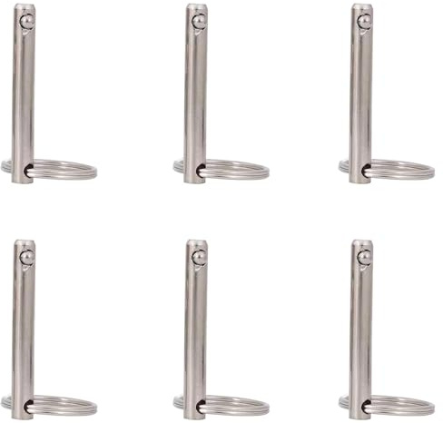 Perni a sgancio rapido M10 x 60 mm in confezione da 6 pezzi, accessori per barche Bimini Top Marine Hardware, perni di bloccaggio in acciaio al carbonio per barche, meccanici