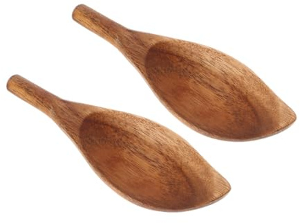 PRETYZOOM Cucharas De Café De Madera 2 Piezas Pala De Té Cuchara Para Polvo Diseño Único y Ligera