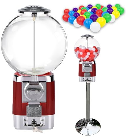 Distributore automatico/Macchina per caramelle gommose a monete commerciali, con supporto in metallo e 20 gusci di palline colorate, distributore automatico di capsule giocattolo, contenere 3,2 cm,