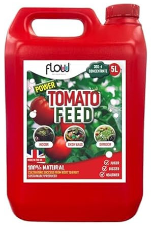 Flow Power Tomato Feed, 5L Concentrate, 300:1 Liquid Plant Fertiliser Vegetable Plant Food Growing Fertiliser