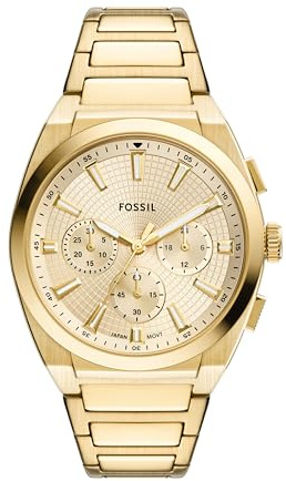 Fossil Everett - Orologio al quarzo da uomo in acciaio inox con tre lancette