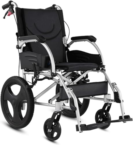 XSDAJSD Silla de Ruedas de aleación de Aluminio, Ligera, Plegable, portátil, con Asiento extraíble y Freno, 1 Unidad