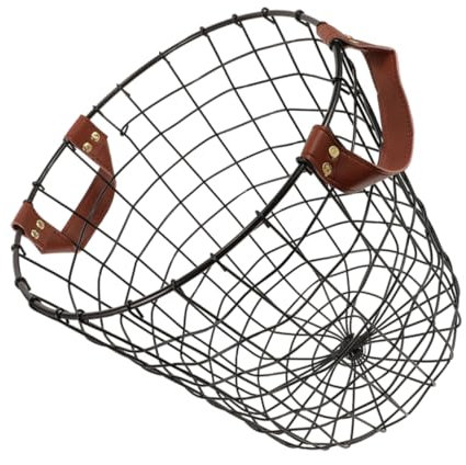 Mipcase Cesto Rotondo in Filo Di Ferro Cesto Portabiancheria Con Manico Contenitore Portaoggetti Multiuso in Ferro