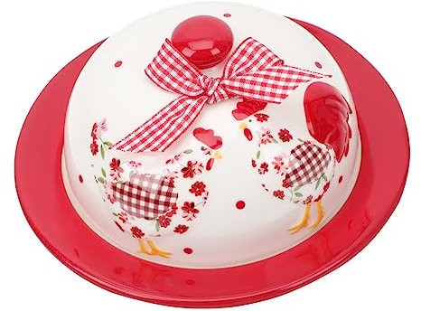 FUNNETOYU Plato De Cerámica Para y Almacenamiento De Diseño Floral Para Postres Para Reuniones y Tapa y Sellado